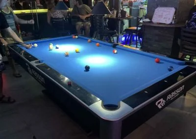 Pool table at Jimmy Woo's